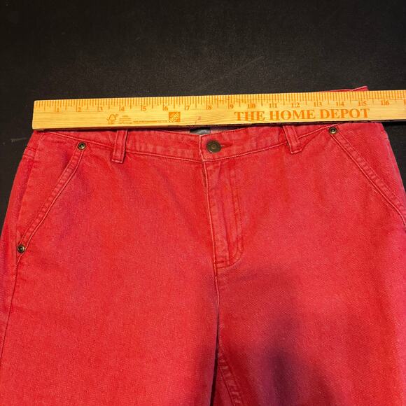 Vintage Liz Claiborne High Rise Straight Wide Leg Pants Women’s Red Denim Size 8 - Picture 4 of 6